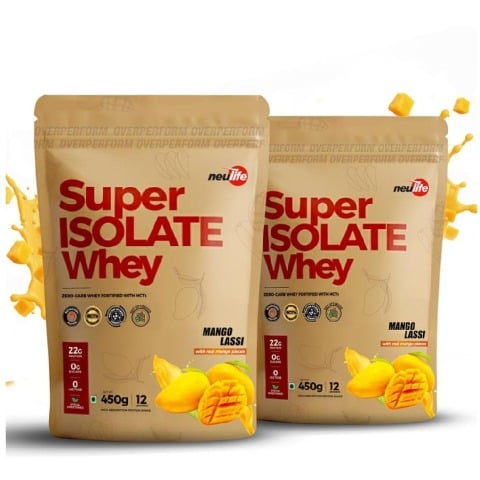 1 - Neulife Super Isolate Whey,  0.99 lb  Mango Lassi (Pack of 2) 