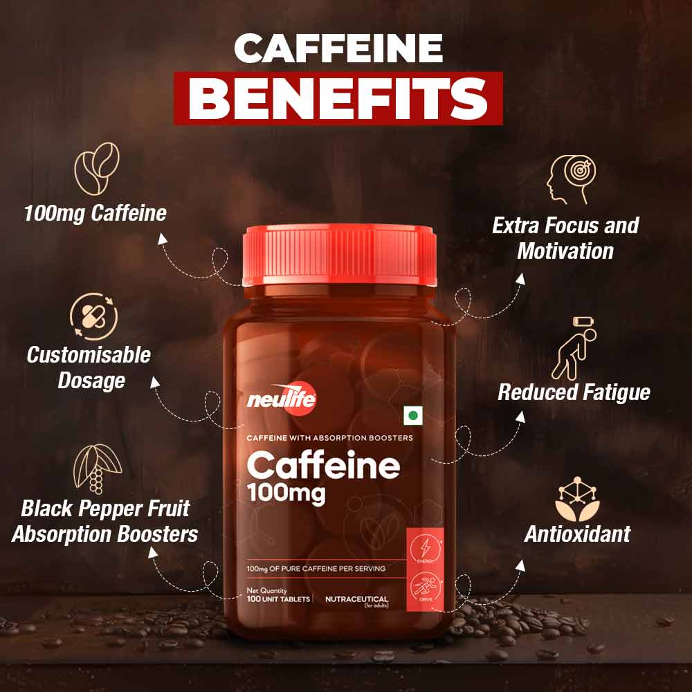 3 - Neulife Caffeine 100mg,  100 tablet(s)  Unflavoured 