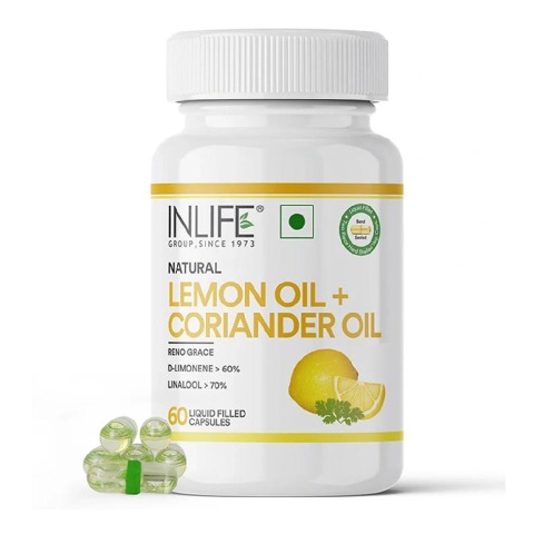 1 - INLIFE Lemon & Coriander Oil, 60 capsules