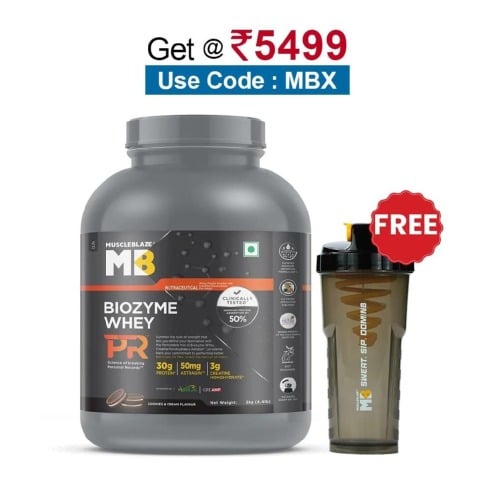 MuscleBlaze Biozyme Whey PR,  4.4 lb  Cookies & Cream 