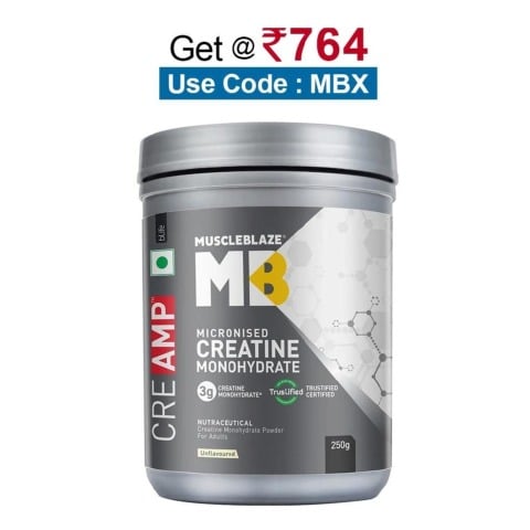 MuscleBlaze Creatine Monohydrate CreAMP,  Unflavoured  0.55 lb 