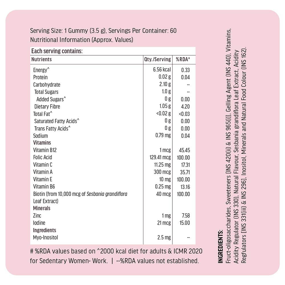 9 - HealthKart HK Vitals Hair Strength&nbsp;Biotin Gummies,  60 gummies  Strawberry
