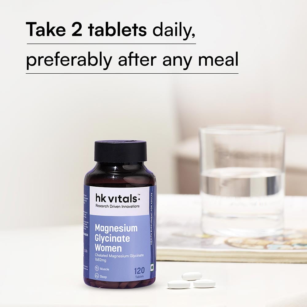 10 - HealthKart HK Vitals Magnesium Glycinate,  Unflavoured - Women  120 tablet(s)