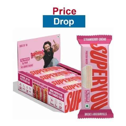 Superyou Protein Wafer Bar,  10 bar(s)  Strawberry Creme 