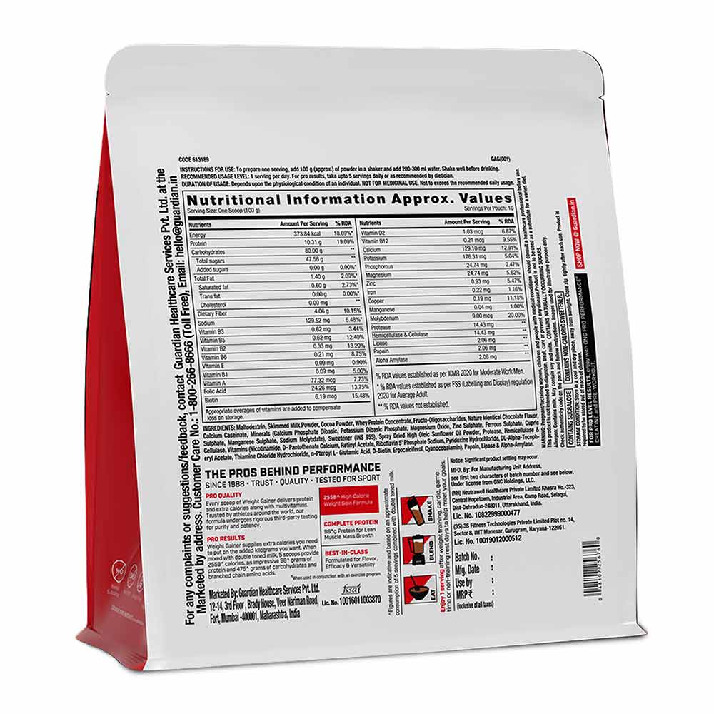 12 - GNC Pro Performance Weight Gainer,  2.2 lb  Double Chocolate 