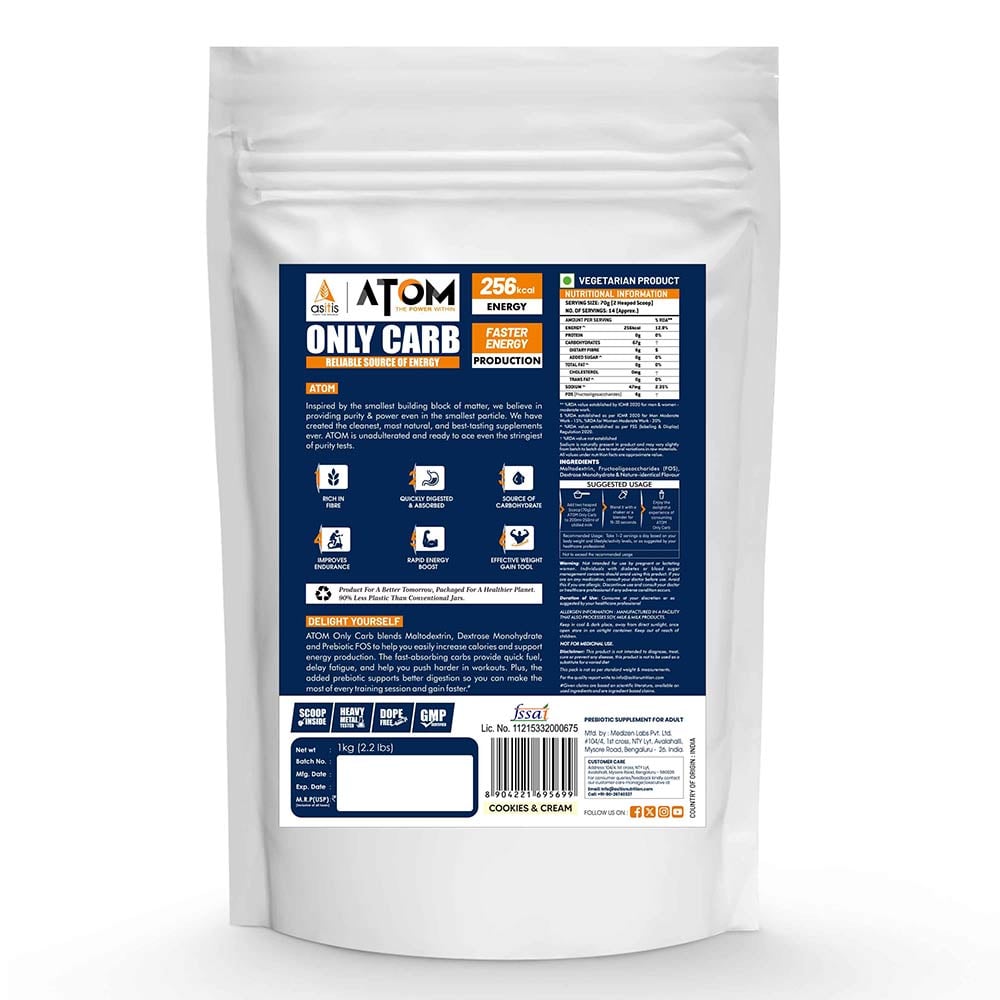 2 - AS-IT-IS Nutrition ATOM 100% Pure Carb,  2.2 lb  Cookies & Cream 