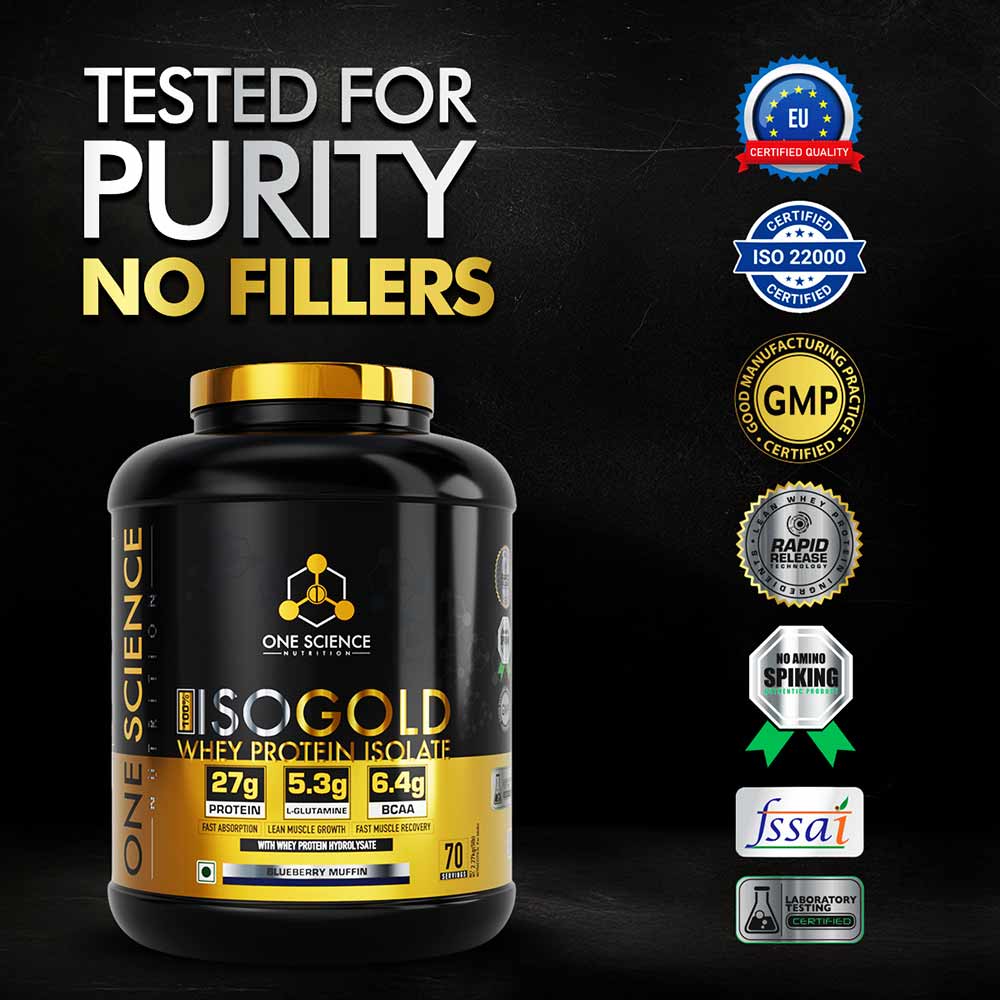 1 - One Science 100% Iso Gold Whey Protein Isolate,  5 lb  Blueberry Muffin 