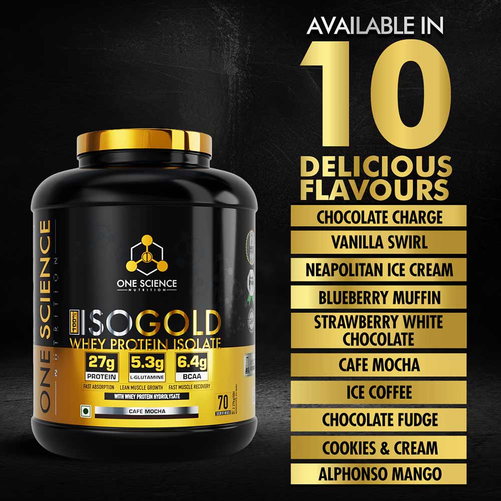 2 - One Science 100% Iso Gold Whey Protein Isolate,  5 lb  Cafe Mocha 