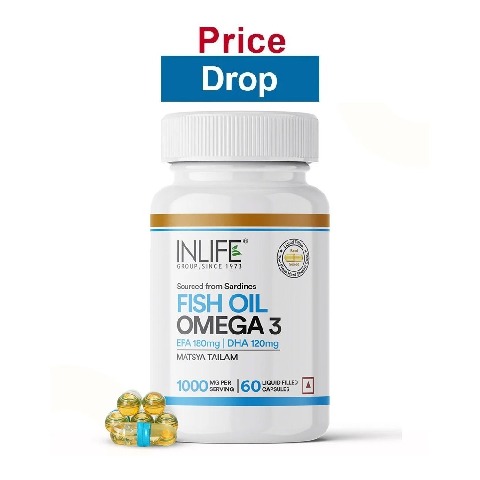 INLIFE Fish Oil Omega 3 (1000 mg),  60 capsules 