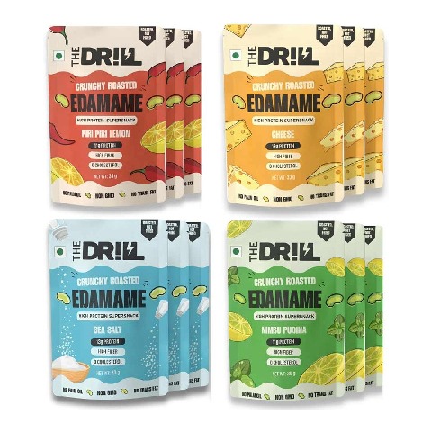1 - The Drill Crunchy Roasted Edamame,  Assorted (Pack of 12)  30 g 