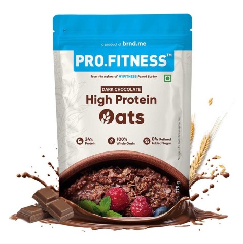 6 - Pro.Fitness High Protein Rolled Oats,  375 g  Dark Chocolate 