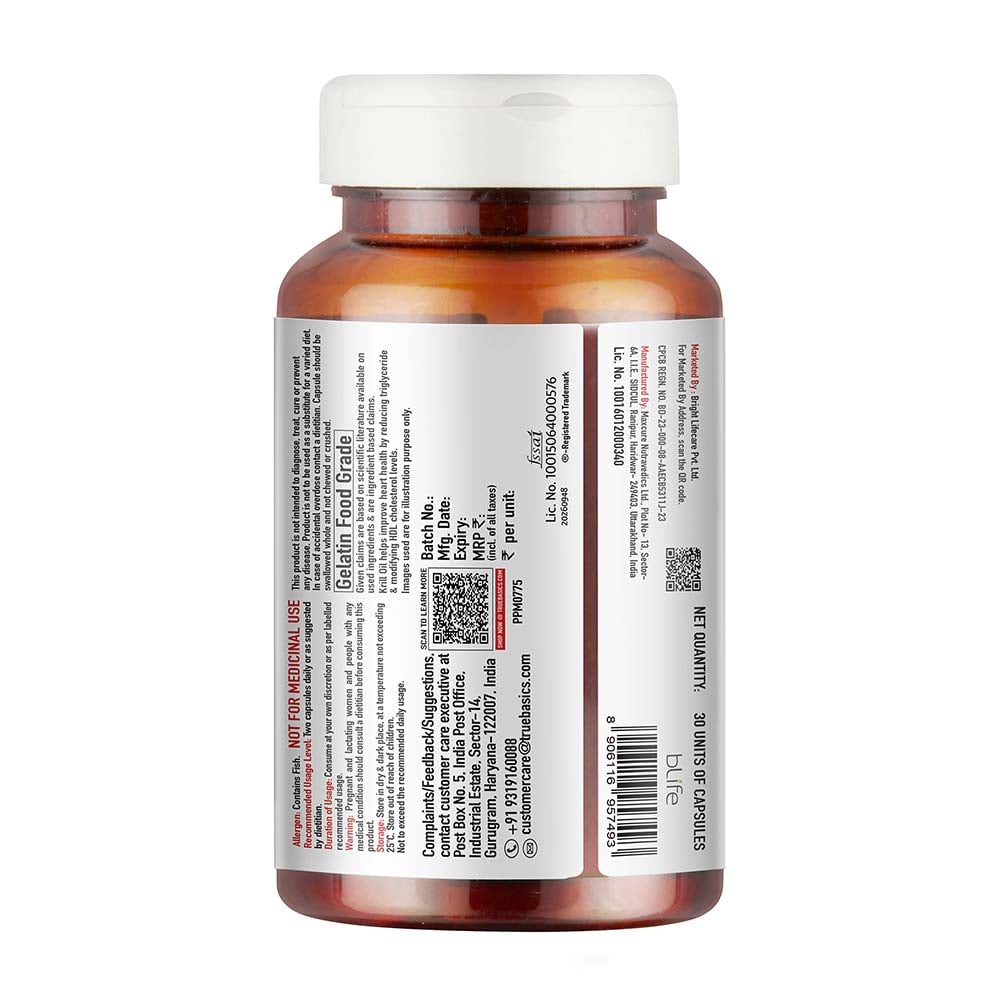 1 - TrueBasics Heart Omega-3 Antarctic Krill Oil,  30 capsules