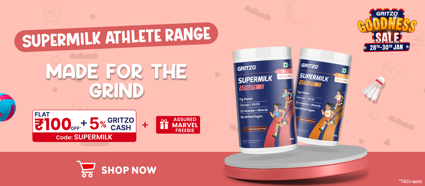 Supermilk Athlete Range - Flat Rs. 100 Off + Assured MArvel Freebie