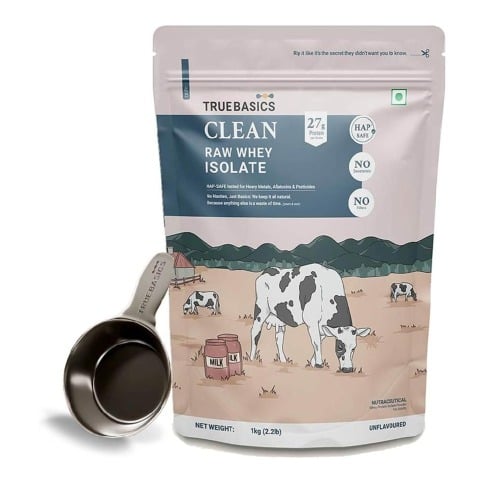 TrueBasics Clean Raw Whey Isolate, 2.2 lb Unflavoured