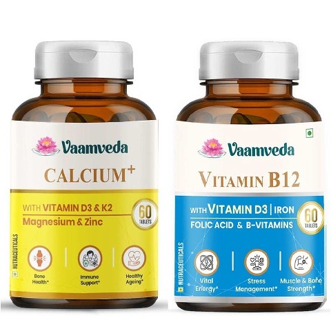 1 - Vaamveda Calcium+ & Vitamin B12 Combo,  60 tablet(s)  Unflavoured 