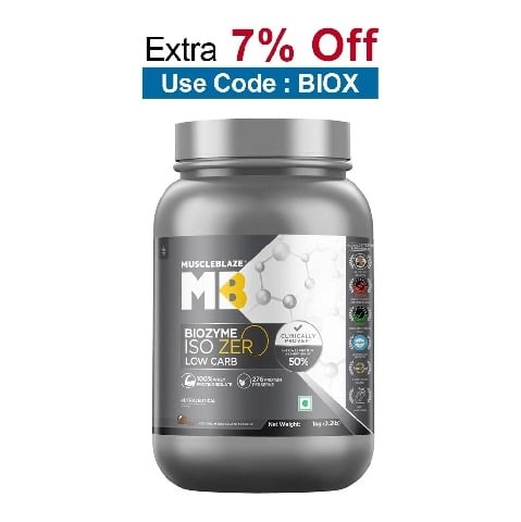 MuscleBlaze Biozyme Iso-Zero,  2.2 lb  Low Carb Ice Cream Chocolate 