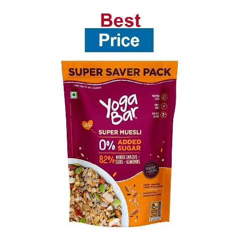 Yogabar Super Muesli,  700 g  Whole Grains + Seeds + Almonds 