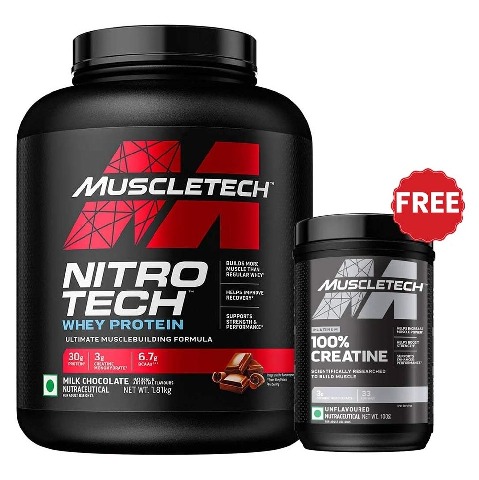 MuscleTech NitroTech Whey Protein,  4 lb  Milk Chocolate 