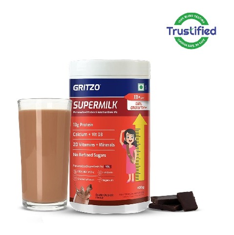 Supermilk Gritzo Growth+ for Girl 13+ years,  400 g  Double Chocolate 
