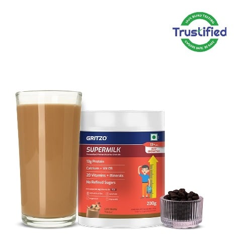 Supermilk Gritzo Growth+ For 13+ Yrs Boy,  200 g  Cafe Mocha 