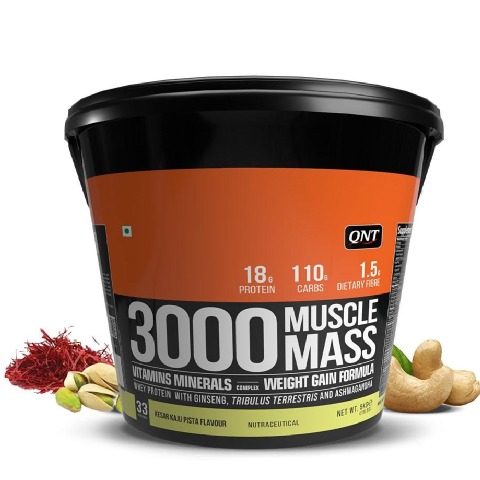 1 - QNT Muscle Mass 3000,  11 lb  Kesar Kaju Pista 