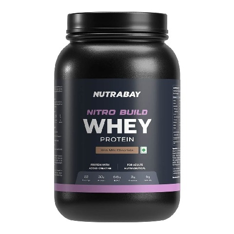 1 - Nutrabay Pro Nitro Build Whey Protein, 2.2 lb Rich Milk Chocolate