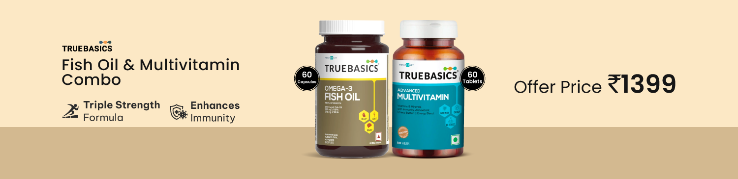 TrueBasics Fish Oil & Multivitamin 60 tablet Combo | Offer Price - 1399