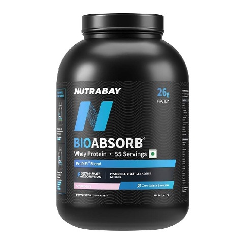 1 - Nutrabay BioAbsorb Whey Protein, 4.4 lb Strawberry