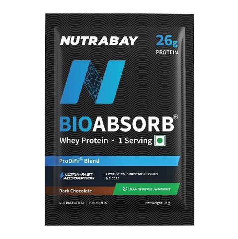 1 - Nutrabay BioAbsorb Whey Protein,  0.07 lb  Dark Chocolate 