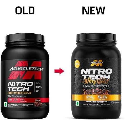 1 - MuscleTech Nitrotech 100% Whey Gold,  1.99 lb  Double Rich Chocolate 