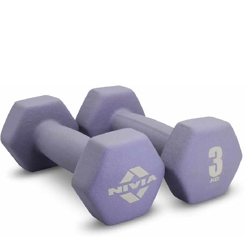1 - Nivia Neoprene Dumbbell,  Light Purple  3 kg 