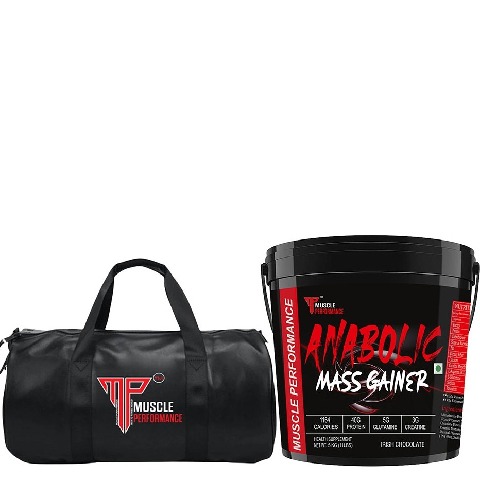 1 - Muscle Performance Anabolic Mass Gainer with Gym Bag Combo,  11 lb  Irish Chocolate 