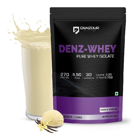 1 - Denzour Nutrition Denz-Whey Pure Isolate Protein, 2.38 lb French Vanilla