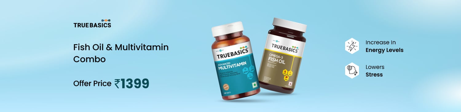 TrueBasics Fish Oil & Multivitamin 60 tablet Combo|Offer Price - 1399