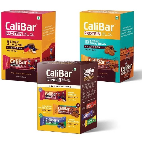 1 - Calibar Protein Bar 10g Protein,  18 bar(s)  Berry Almond & Roasted Coffee Bean (Pack of 6 Each)+ 6-Bar Variety Pack (Assorted) 