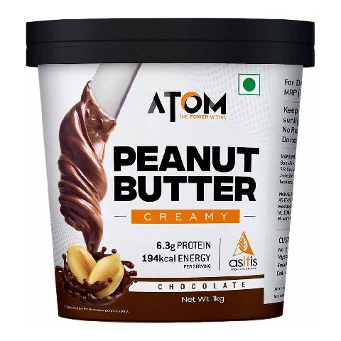 1 - AS-IT-IS Nutrition ATOM Peanut Butter Creamy,  1 kg  Chocolate 
