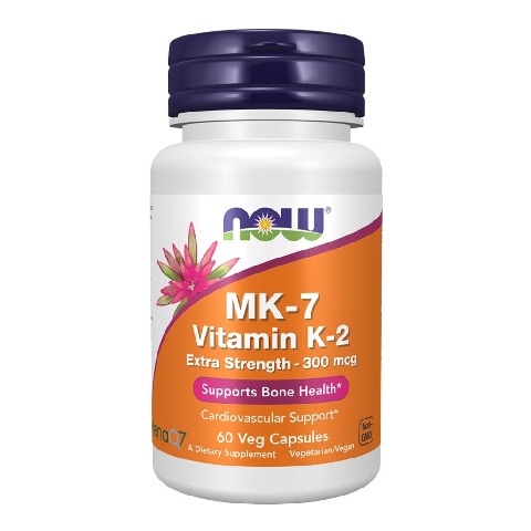 1 - Now Extra Strength MK-7 Vitamin K-2 300 mcg,  Unflavoured  60 veggie capsule(s) 