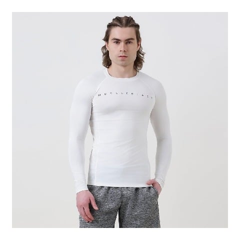 4 - MuscleBlaze Compression Muscle Tee Full Sleeve,  X-Large  Polar White 