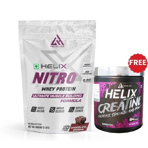 Helixlabz Nitro Whey Protein, 2 lb Chocolate Brownie
