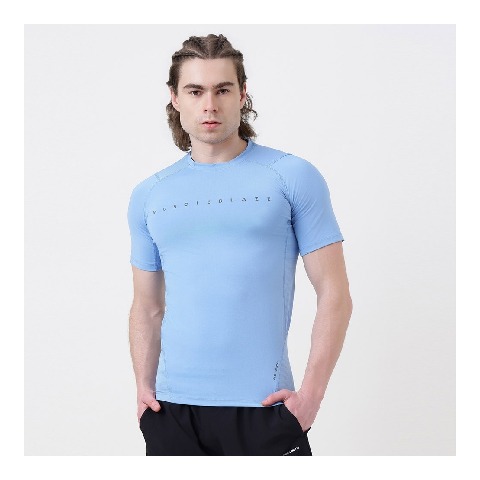 1 - MuscleBlaze Air Tech Compression MuscleTee Half Sleeve,  Large  Dusk Blue 