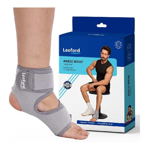 1 - Leeford Ankle Wrap & Support,  Grey  Universal 