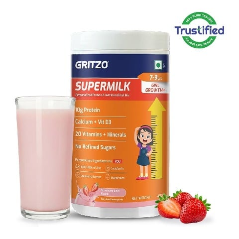25 - Supermilk Gritzo Growth+ for Girl 7 to 9 years,  400 g  Strawberry 