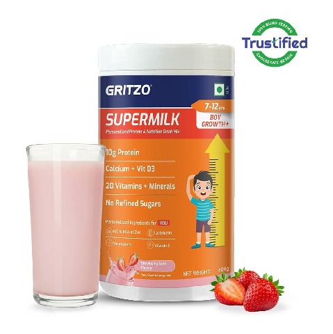 10 - Supermilk Gritzo Growth+ for Boy 7 to 12 years,  400 g  Strawberry 