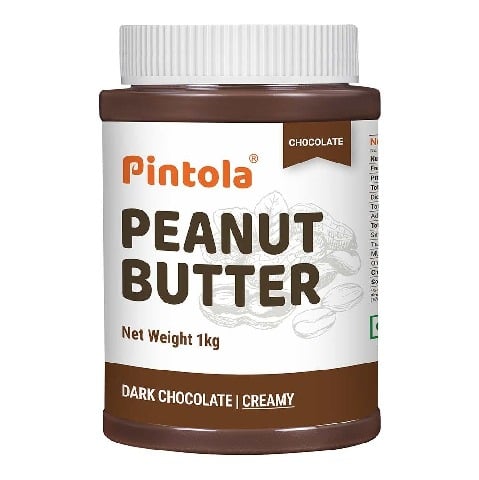 1 - Pintola Dark Chocolate Peanut Butter,  1 kg  Creamy 