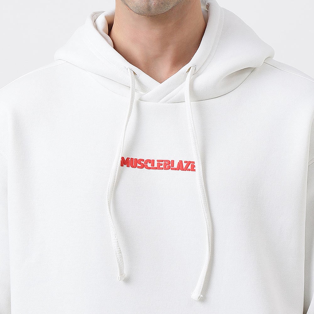 9 - MuscleBlaze Z-League Hoodie,  X-Small  White