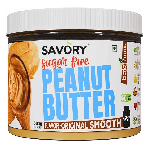 1 - Savory Sugar Free Peanut Butter,  500 g  Original Smooth 