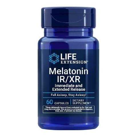 1 - Life Extension Melatonin IR/XR,  60 capsules  Unflavoured 