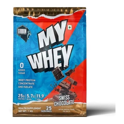 1 - Gibbon Nutrition My Whey,  2.2 lb  Swiss Chocolate 