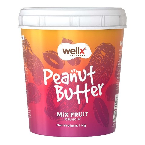 1 - WellX Peanut Butter, 1 kg Mix Fruit Crunchy