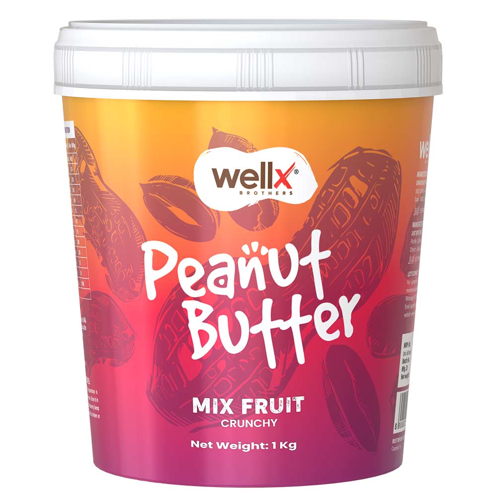 WellX Peanut Butter, 1 kg Mix Fruit Crunchy-image-27